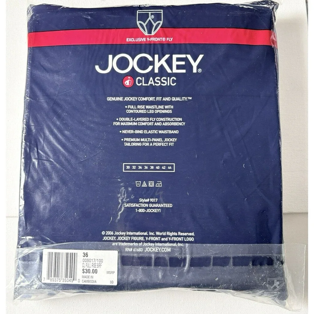 Jockey Mens Classic Full Rise Briefs Size 36 100% Cotton Y-Front Fly 6-pack Vtg - Picture 9 of 11